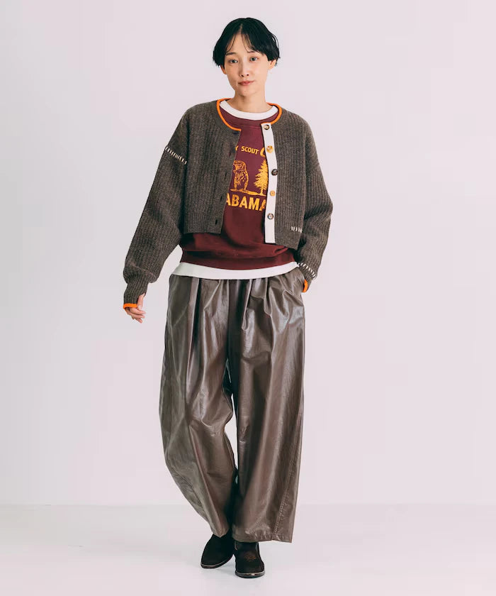 Short Length Color-block Knit Cardigan
