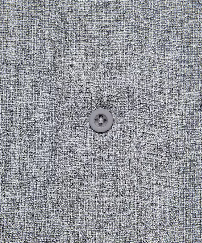 Dry Touch Summer Tweed Short Sleeve Open Collar Shirt