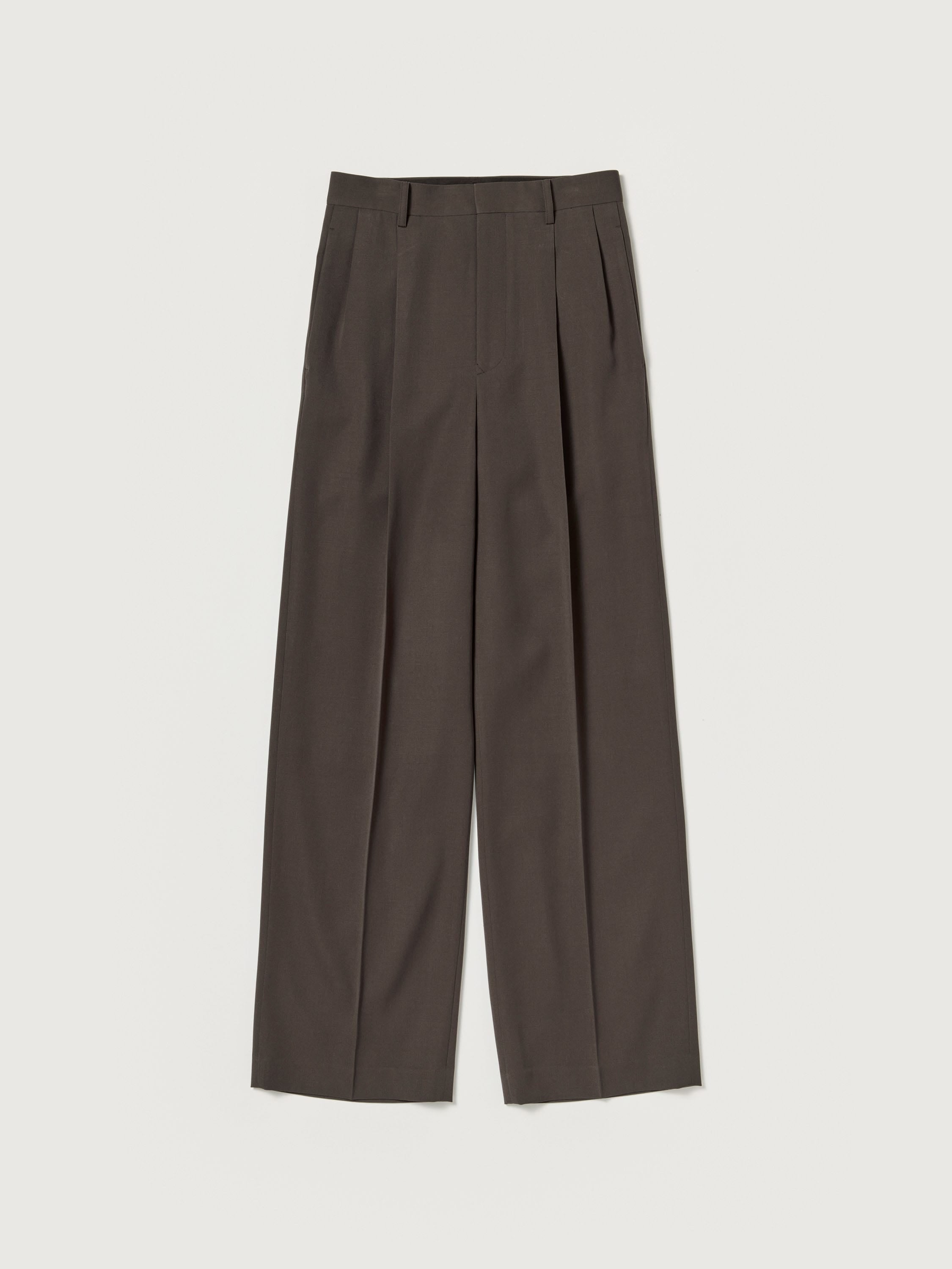 LIGHT WOOL MAX GABARDINE TWO-TUCK SLACKS