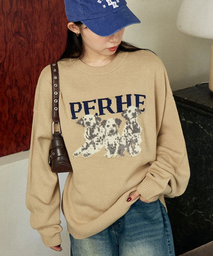 Dalmatian Dog Design Jacquard Knit Limited Edition