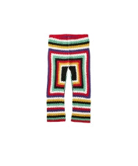 Flower Power Patch Three-Quarter Length Hand-Knit Pants