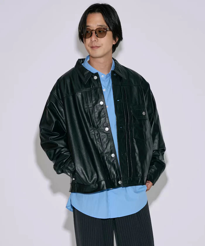 Leather Jacket TYPE-1 / Water-Repellent Leather / Cowhide