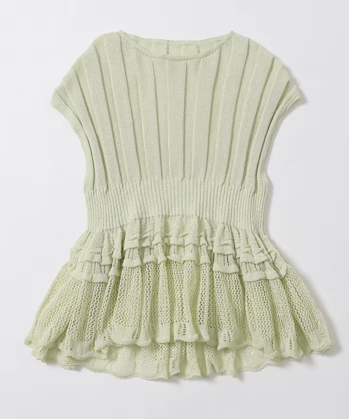 Japan Made Whole Garment Peplum Top