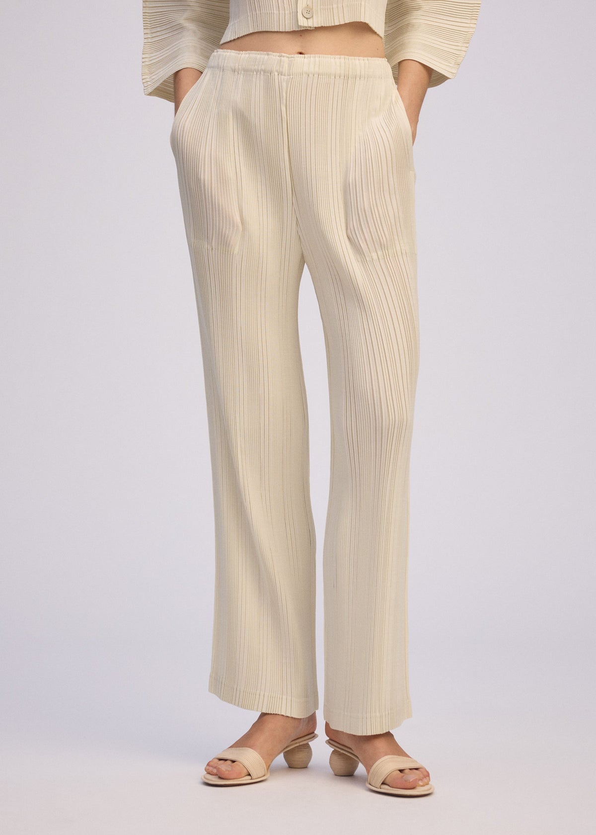 Linen Like Rib Pleats