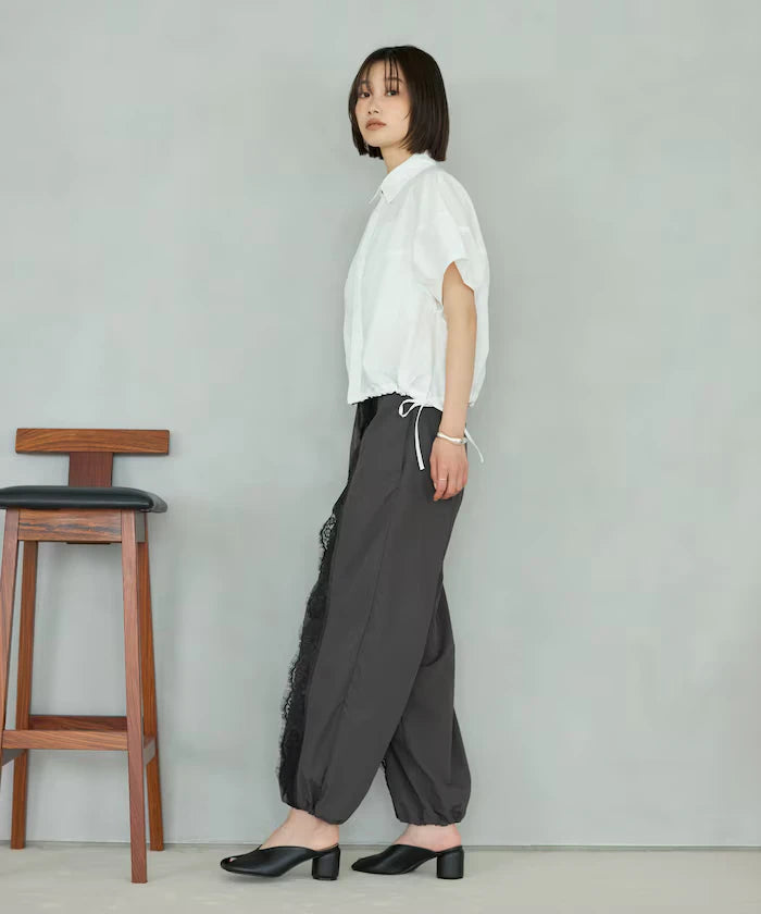 Nylon Lace Easy Wide Pants
