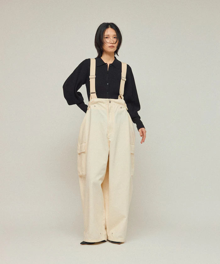 Functional material silk blend knit polo volume sleeve knit cardigan / anti-pill / machine washable