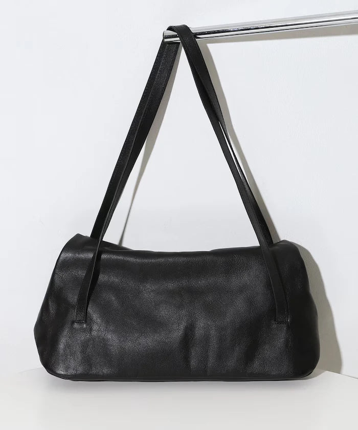 Leather Flap Shoulder Bag / Cowhide / Water-Repellent Leather