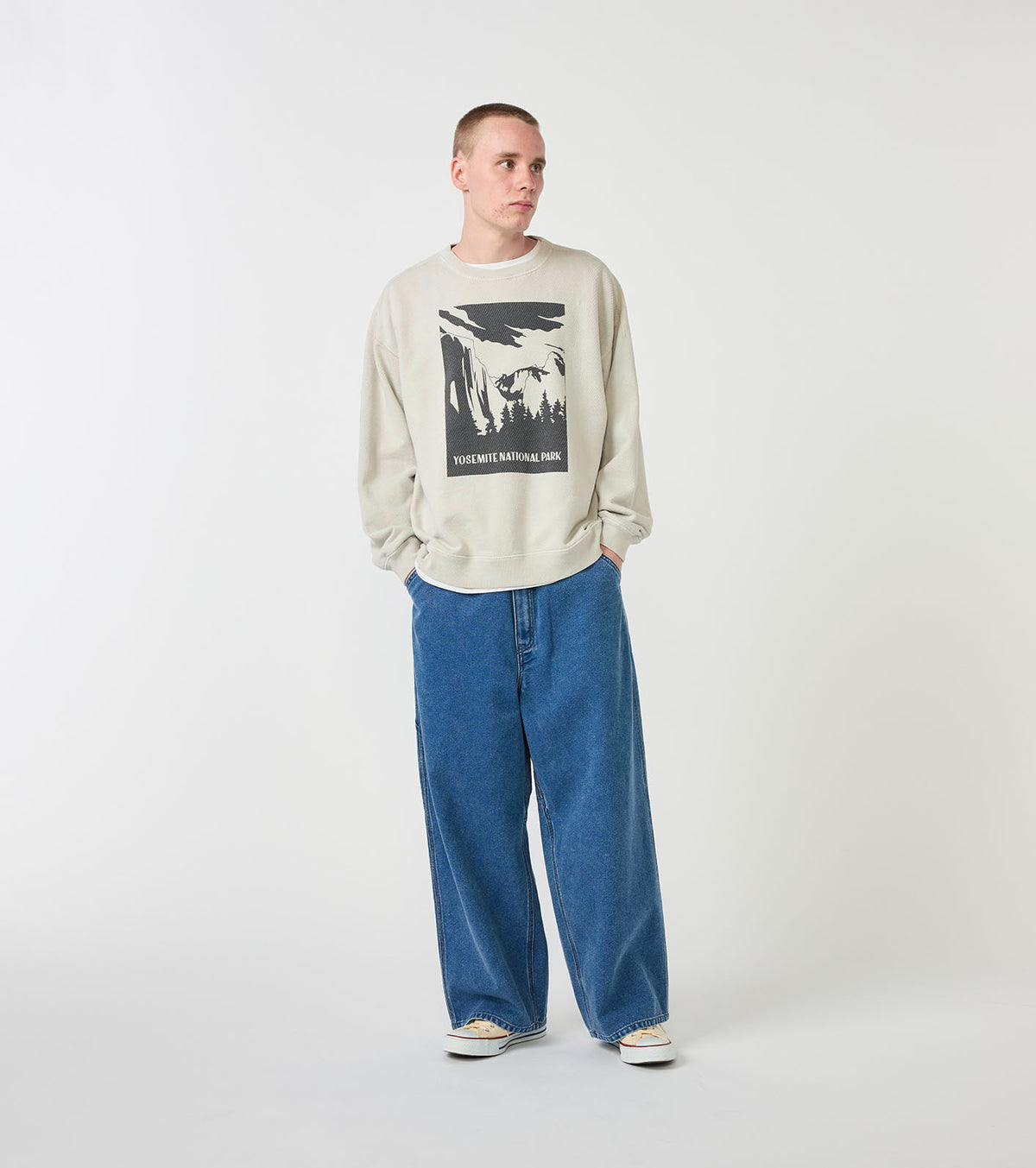 Garment Dyed Field Long Sleeve Crewneck