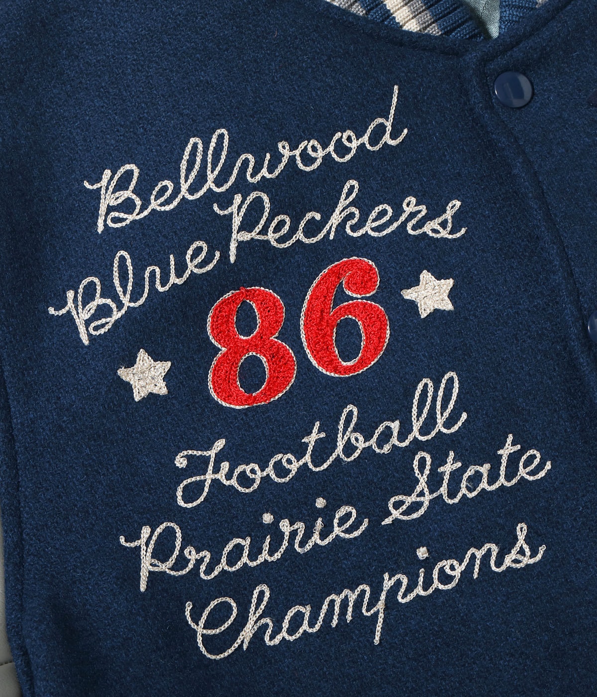 30oz. WOOL MELTON AWARD JACKET “BLUE PECKERS” (NAVY)