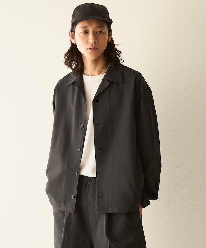 Functional Material Oversized CPO Shirt & Wide Easy Pants Setup / Washable / UV Cut / Quick Dry / Contact Cooling