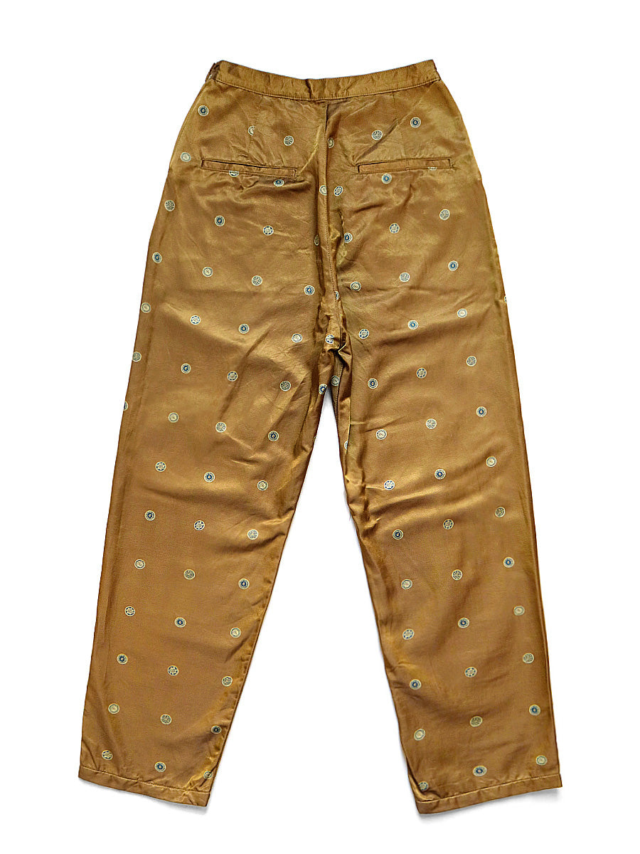 Cotton Rayon Brushed Bean Pattern High-Waisted Pants