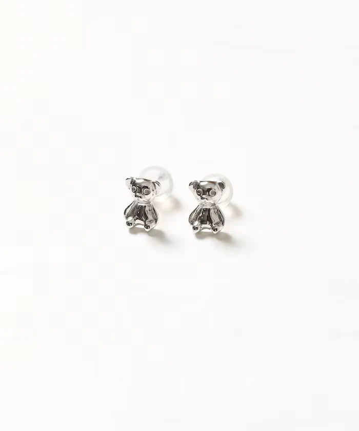 SILVER925 BEAR earrings [Limited Edition] / for both ears