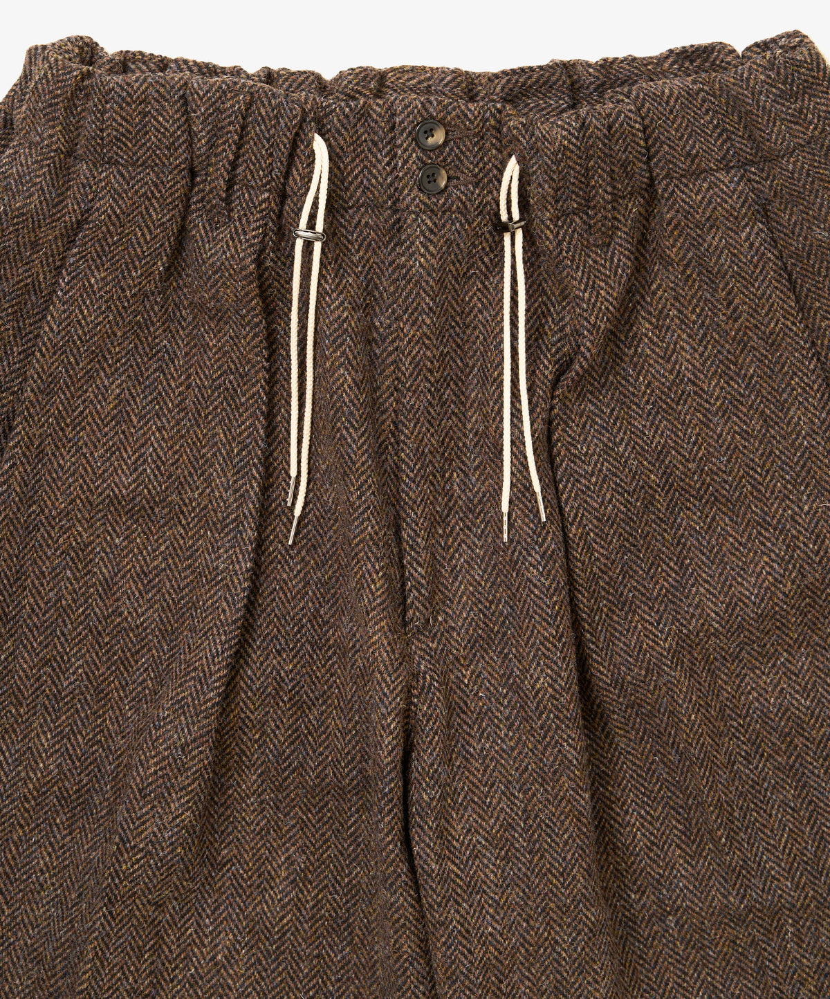circular short herringbone brown harris tweed
