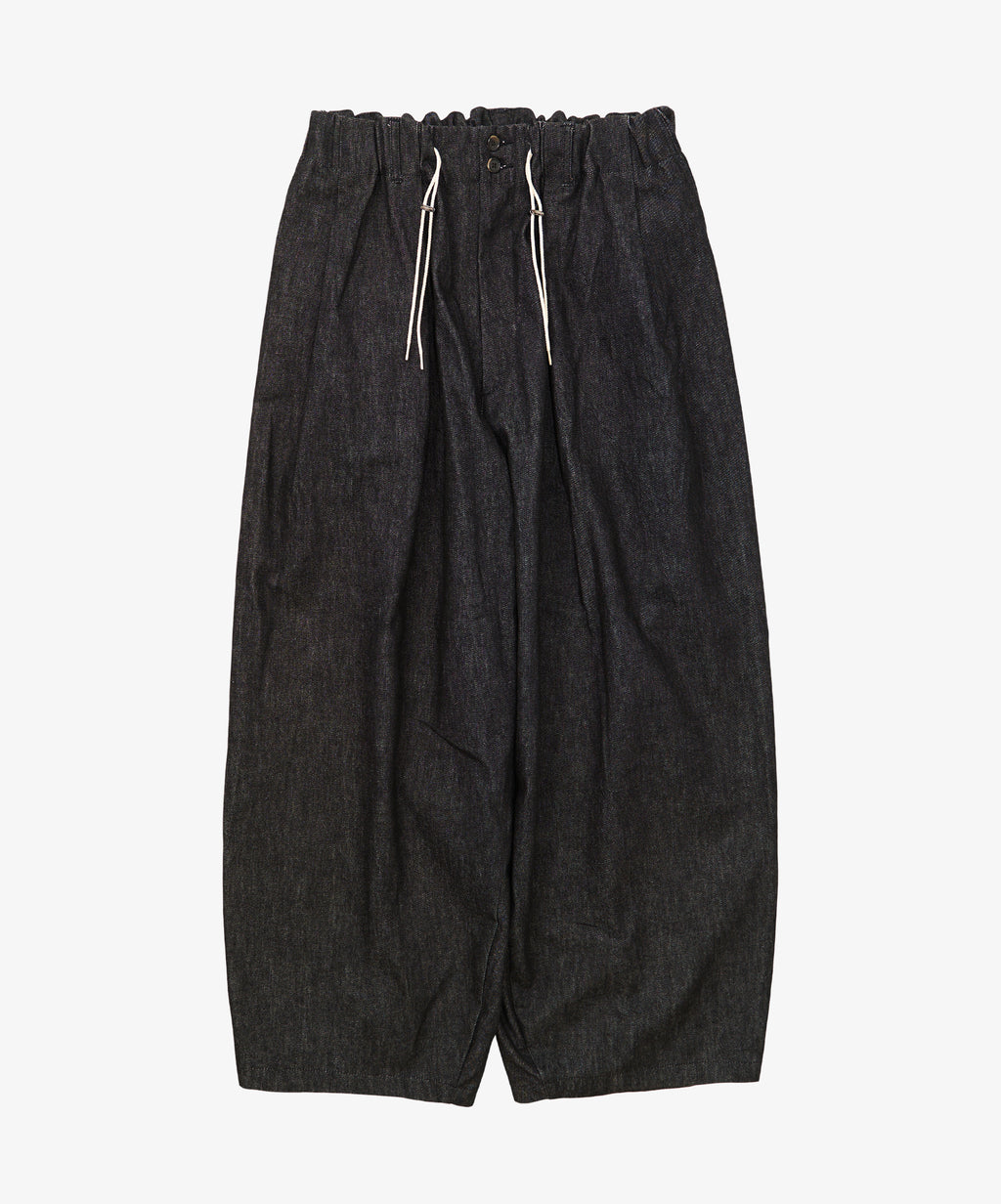 circular pants black denim one wash