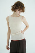 W FACE CONTRAST HEM RIB KNIT TANK TOPS