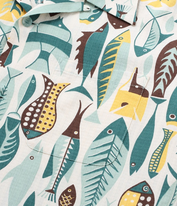 DOBBY COTTON OPEN SHIRT “FISH”