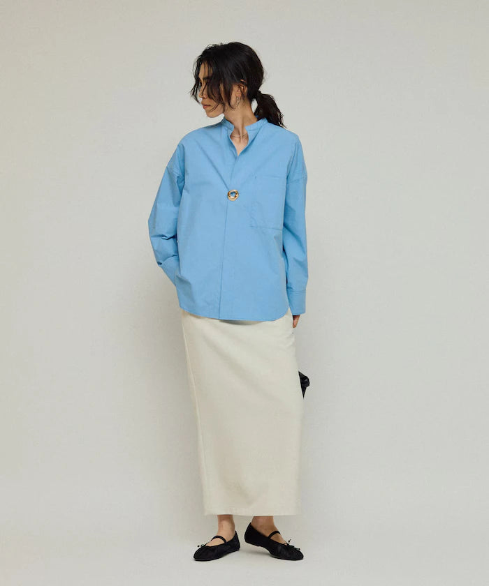 Oversized Long Sleeve Brooch Shirt