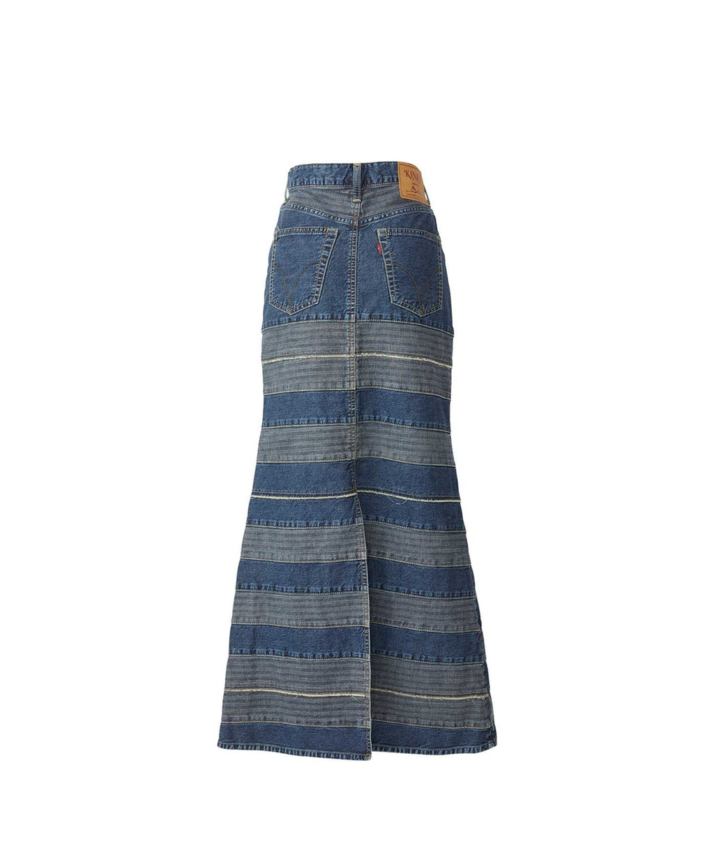 Scratch Denim Mermaid Skirt