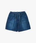 circular fatigue shorts denim damaged