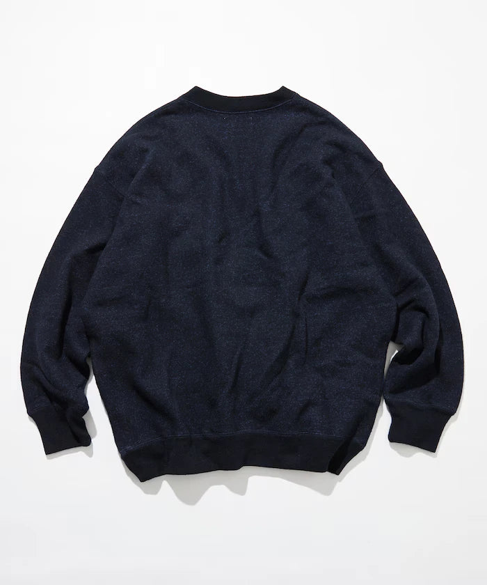 Merino Wool＋Cotton Loop Back V-neck Sweatshirt