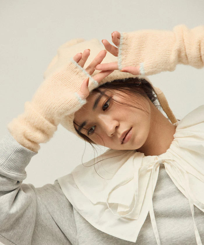 Alpaca Blend Bicolor Knit Gloves