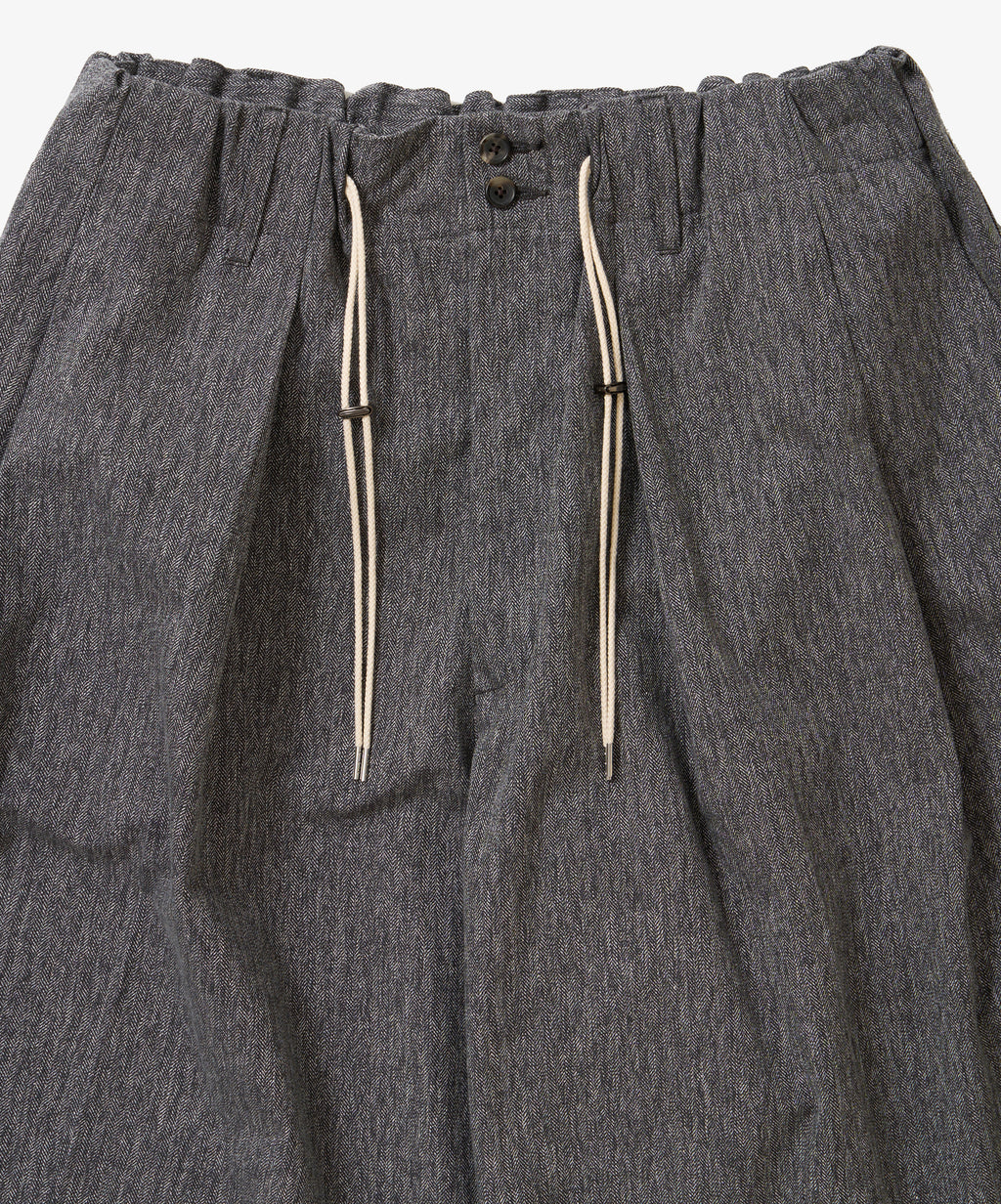 banshu ori circular short pants herringbone