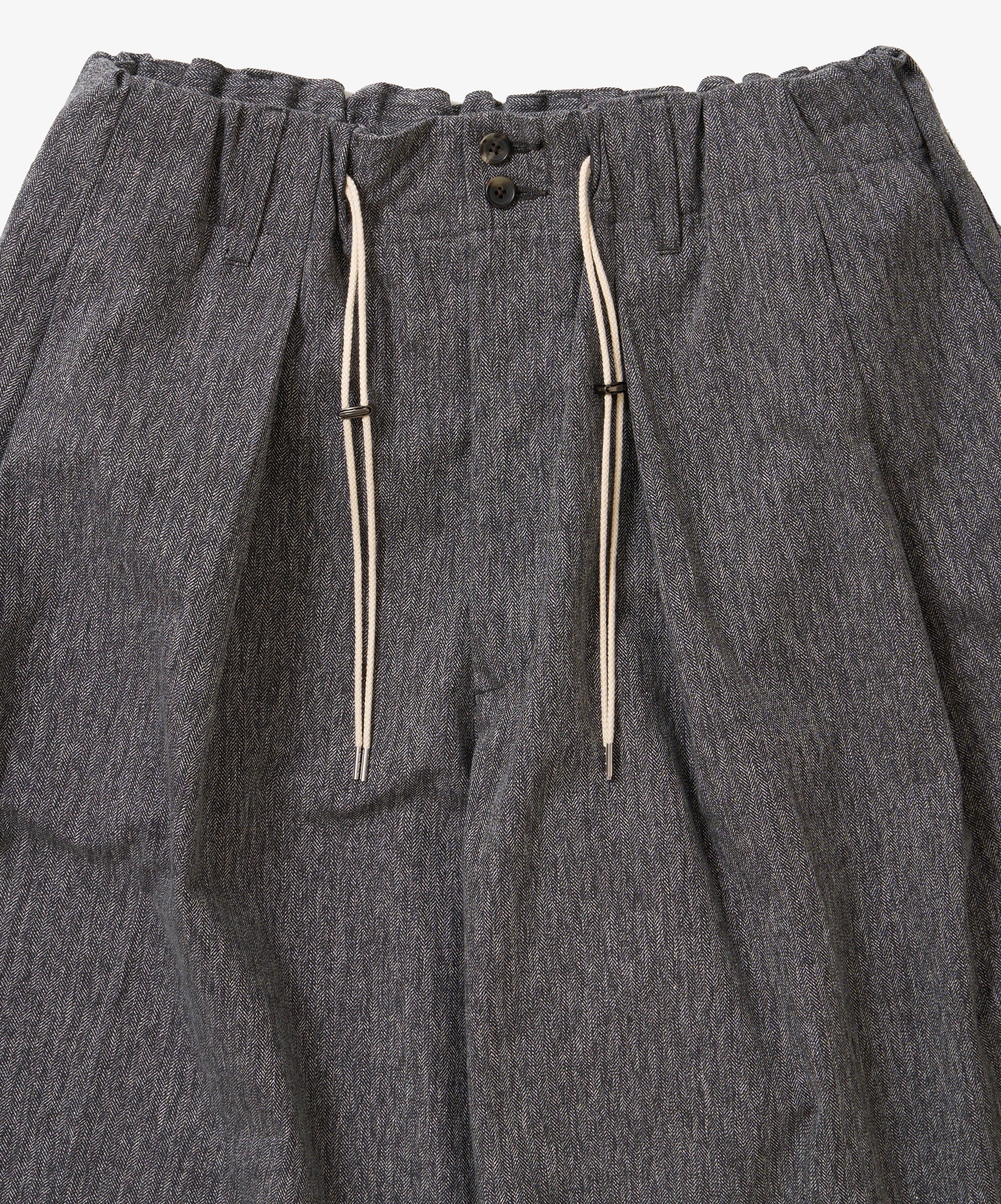 banshu ori circular short pants herringbone