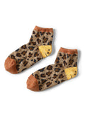 84 Pieces RAINBOWY HAPPY HEEL Leopard Ankle Socks