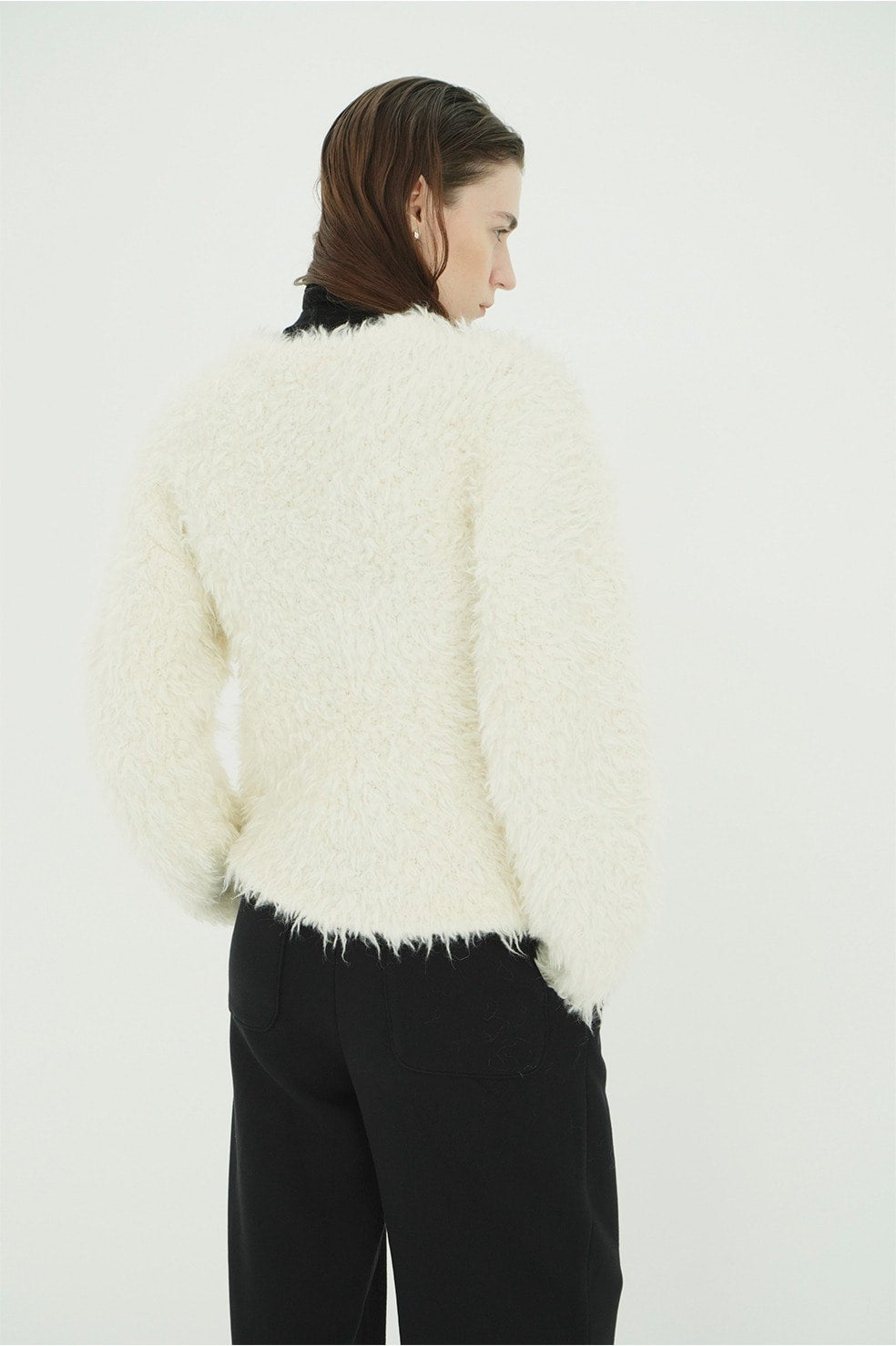SHAGGY COMPACT KNIT CARDIGAN