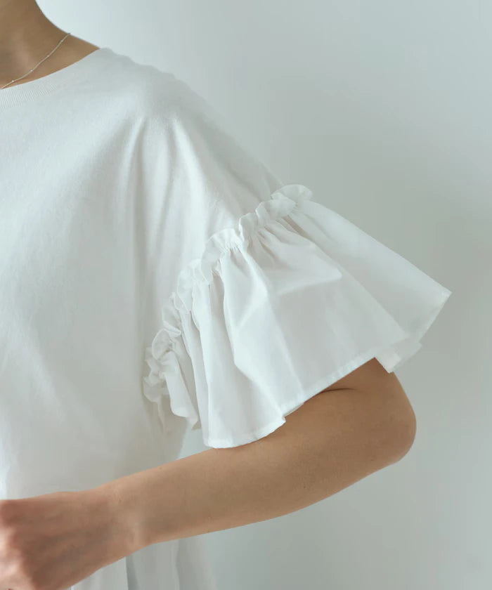 Organic Cotton Frill Sleeve T-shirt