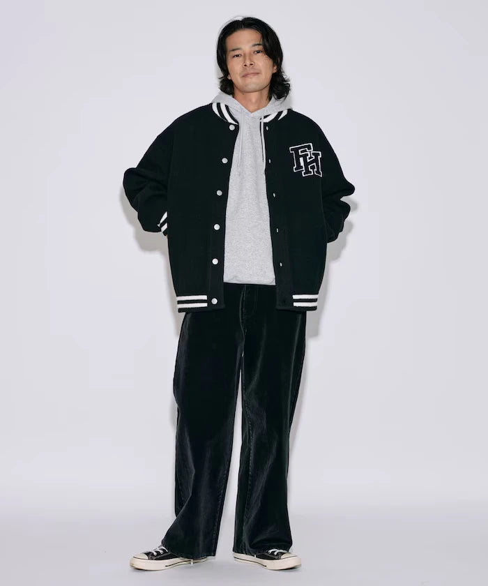 Relaxed Fit Logo Knit Varsity Jacket