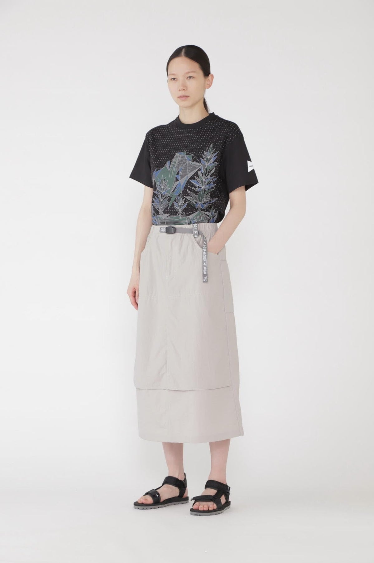 GRAMICCI × and wander nylon double knee skirt