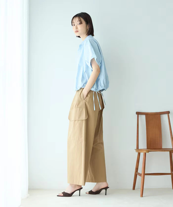 Switch Short Sleeve Hem Code Blouse