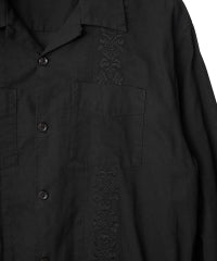 SKULL STRAP Embroidered Cuban Shirt
