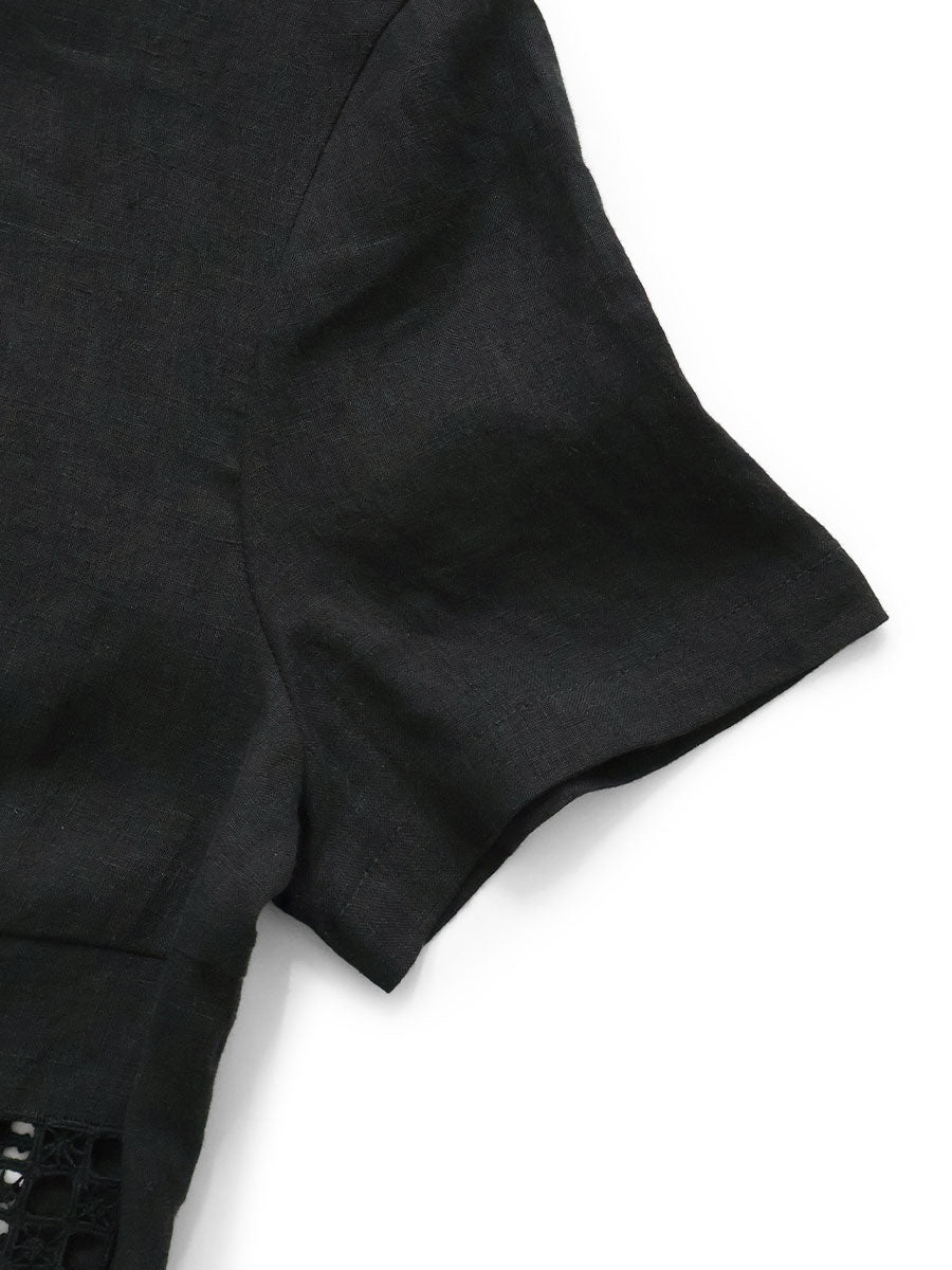 Linen Dronwork Acapella Blouse