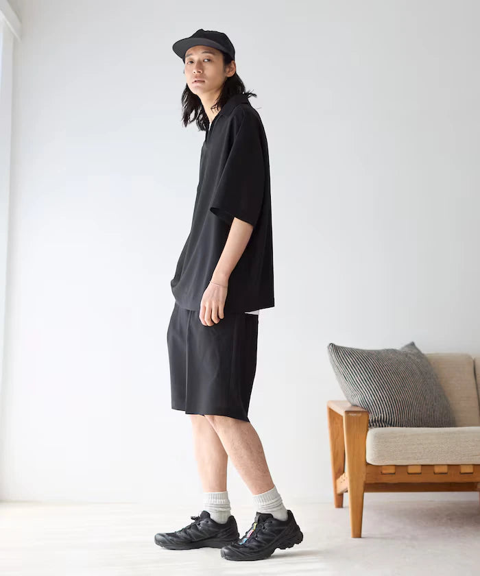 Functional Fabric Pullover Short Sleeve Shirt Set 3-piece Set / Washable / UV Cut / Quick Dry / Cool Touch
