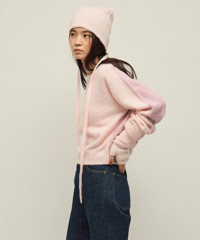 Alpaca Blend Bicolor Knit Pullover
