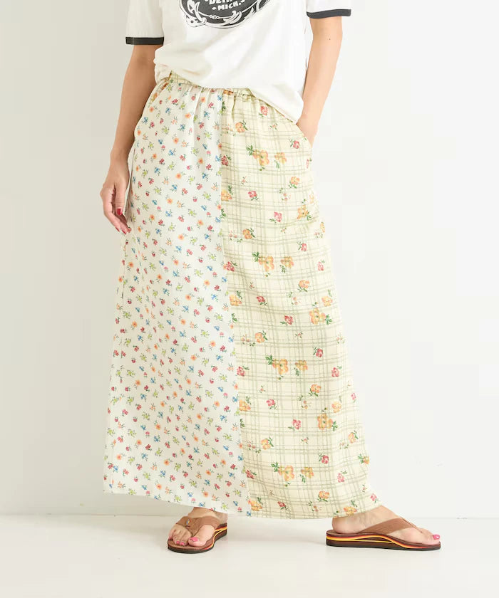 Floral Satin Skirt