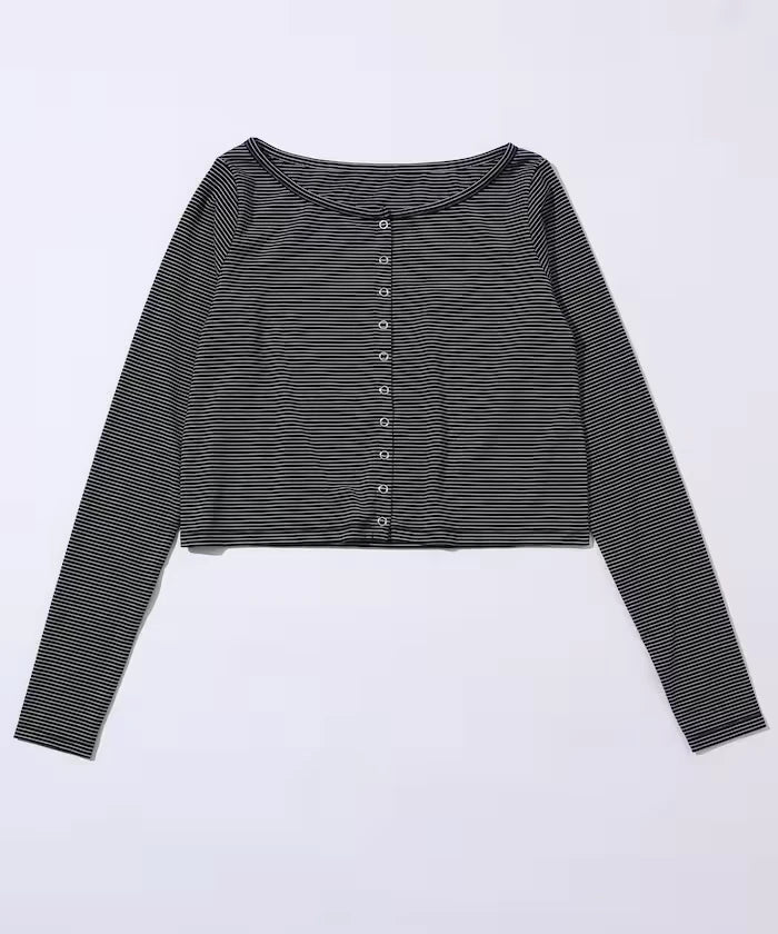 Layered Set Top / Striped Cardigan & Camisole