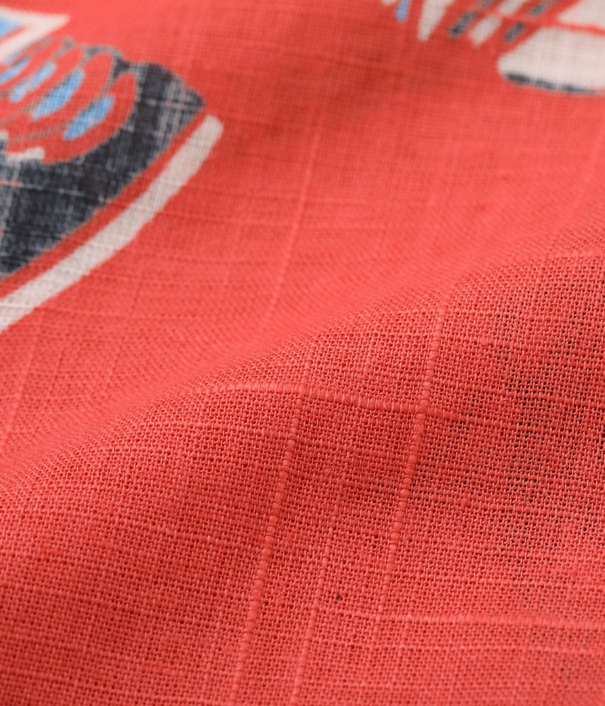 COTTON LINEN SLUBYARN OPEN SHIRT “NATIVE MASK”
