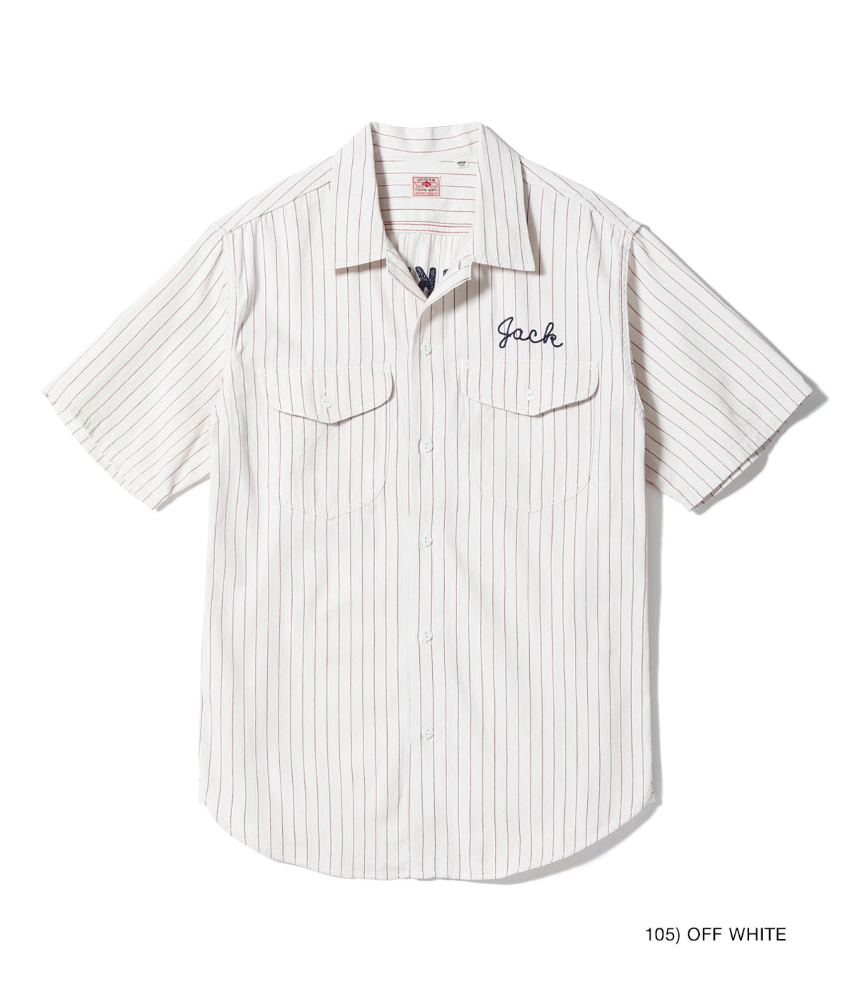COKE STRIPE WORK SHIRT with CHAIN EMBROIDERED