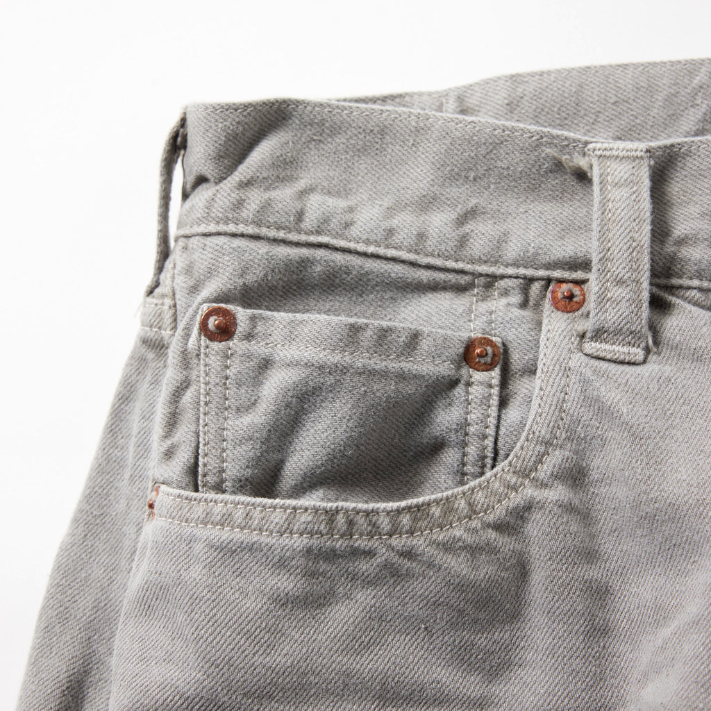 GL42621H / RECYCLED WASTE SUVIN COTTON YARN 11.5oz. DENIM 5POCKET WIDE PANTS VINTAGE WASHED