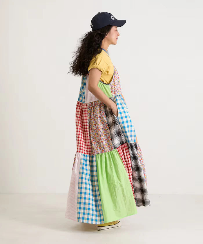 Patchwork Three-Tiered Camisole Dress