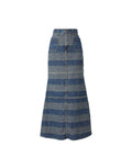 Scratch Denim Mermaid Skirt