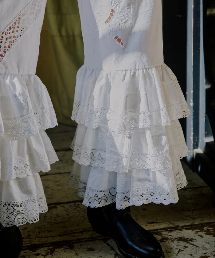 vintage lace tablecloth remake easy pants