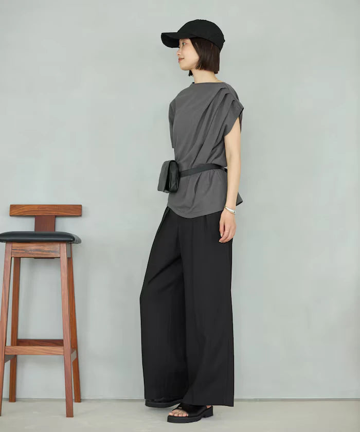 Organic Cotton Asymmetrical Draped Top