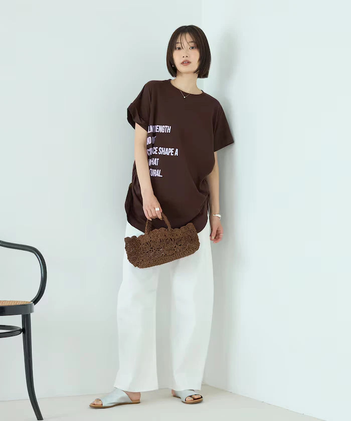 Organic Cotton Shirring Logo T-Shirt