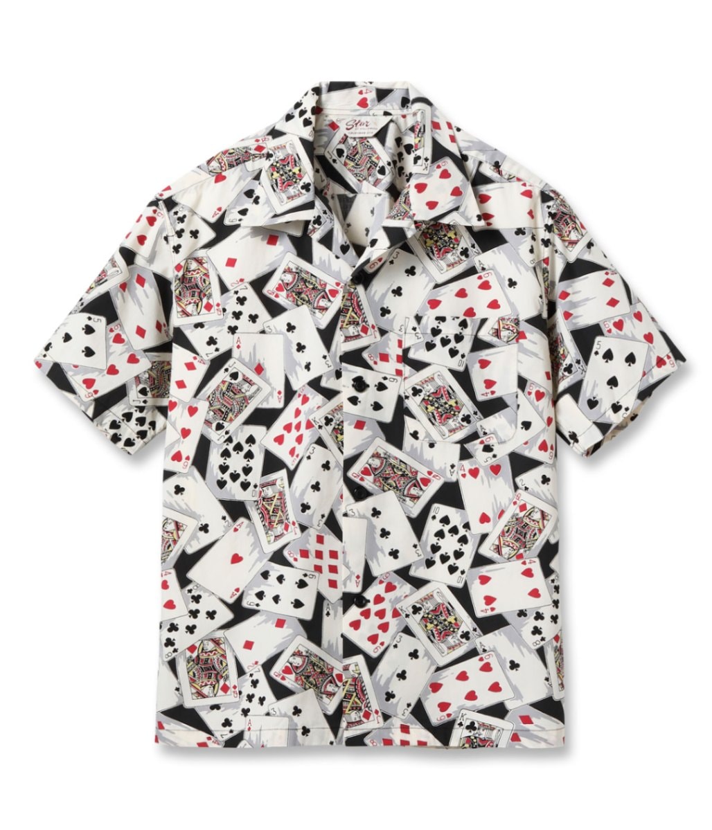 TYPEWRITER COTTON OPEN SHIRT “PLAYING CARDS”
