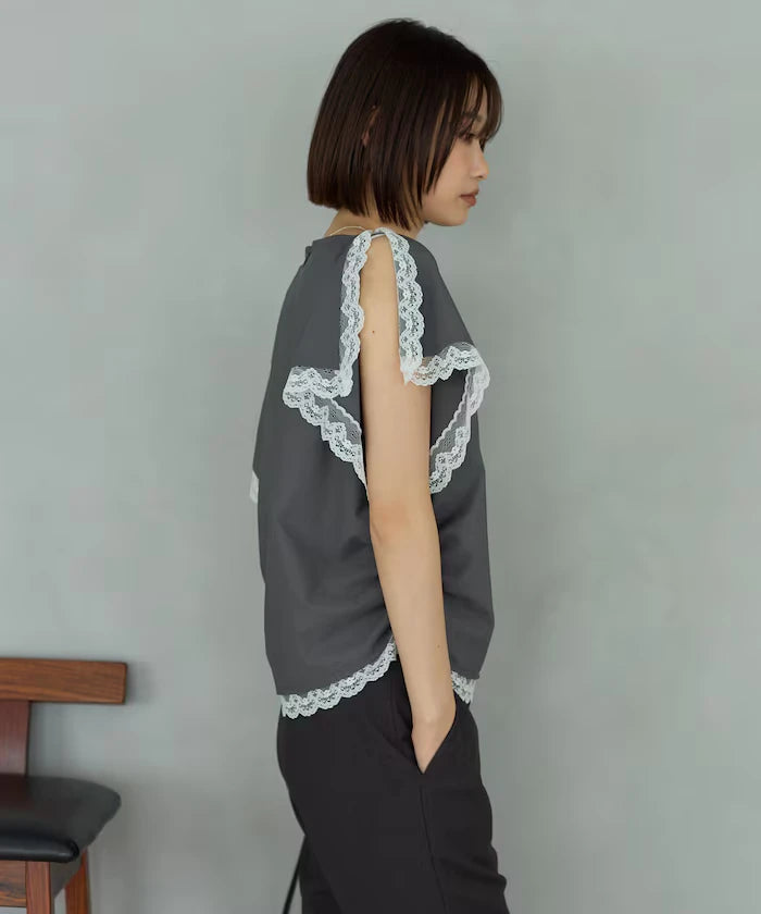 Handkerchief Sleeve Shirring Blouse