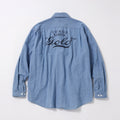 GL29189H / BLUE CHAMBRAY WORK SHIRT "gold" PRINTED